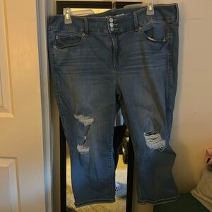TORRID cropped jeggings distressed size 22